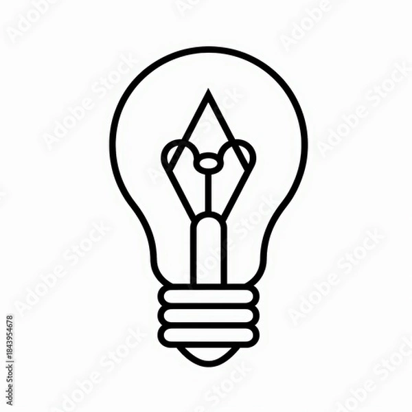 Obraz Minimalist light bulb line icon