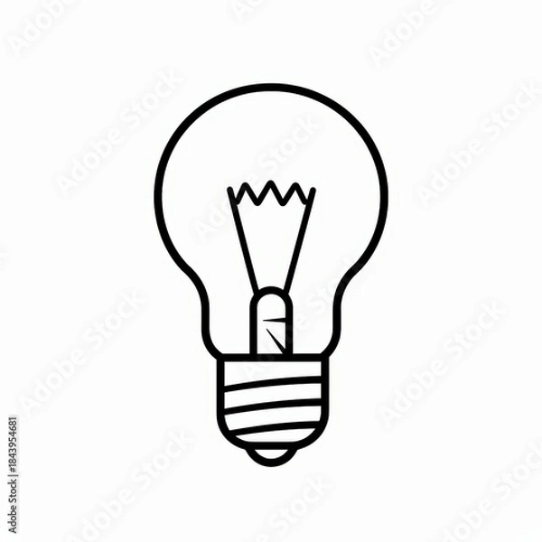 Obraz Minimalist light bulb line icon