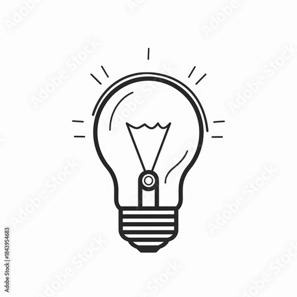 Obraz Minimalist light bulb line icon