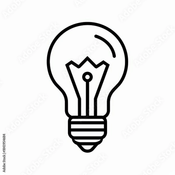 Obraz Minimalist light bulb line icon