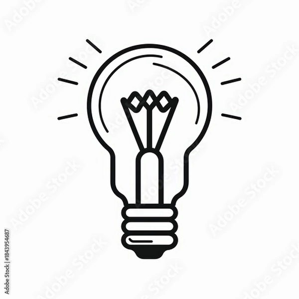 Obraz Minimalist light bulb line icon