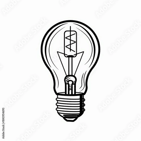 Obraz Minimalist light bulb line icon