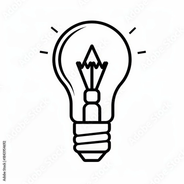Obraz Minimalist light bulb line icon