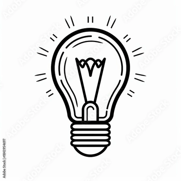 Obraz Minimalist light bulb line icon