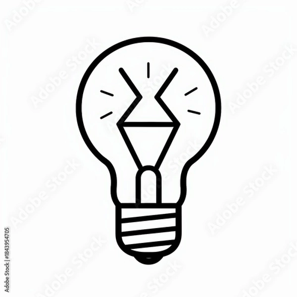 Obraz Minimalist light bulb line icon