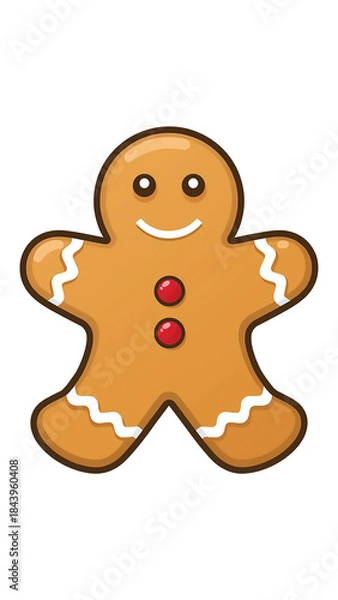 Fototapeta gingerbread man isolated on white