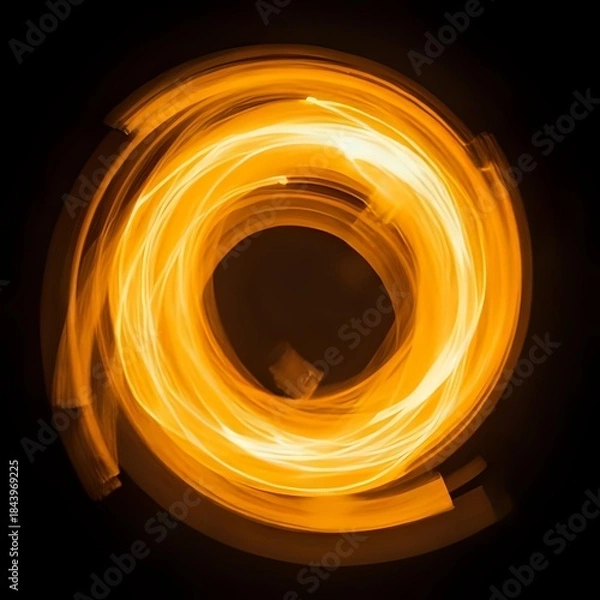 Fototapeta Abstract golden light circle effect