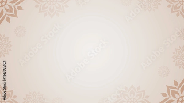 Obraz Simple Elegant Soft Beige Islamic Floral Mandala Pattern Horizontal Background Design
