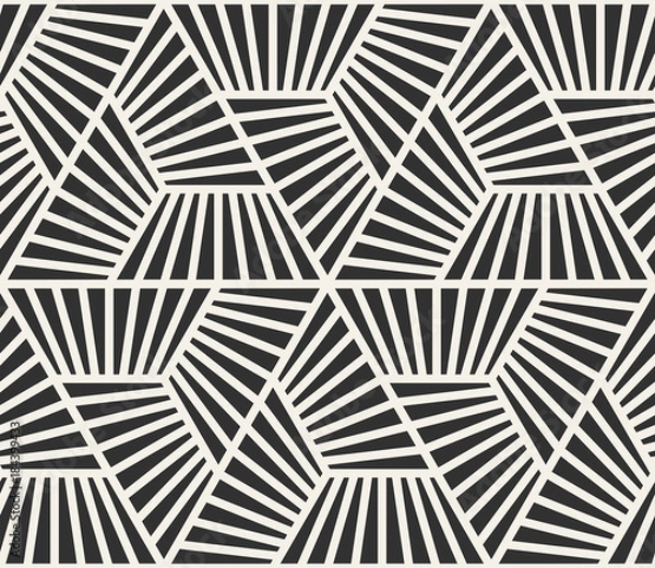 Fototapeta Vector seamless lines pattern. Modern stylish triangle shapes texture. Repeating geometric tiles