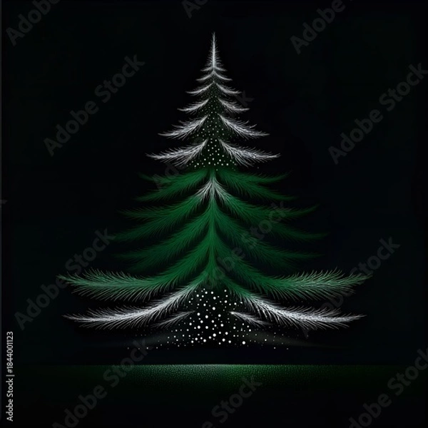 Obraz christmas tree on a black background