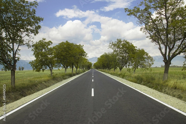 Fototapeta Bulgarian Road with a beautiful sky