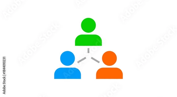 Fototapeta stylized people icons forming a hierarchical network representing team collaboration leadership and organizational structure for modern business management.