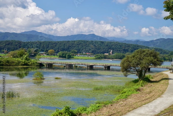 Obraz Low Bridge across Backwater