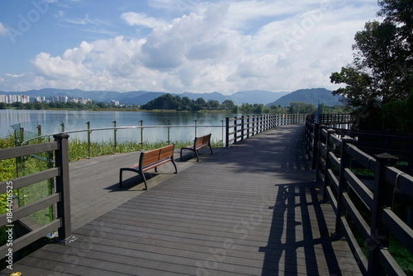 Obraz Lake Viewpoint Benches