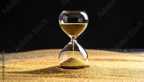 Obraz hourglass on black background