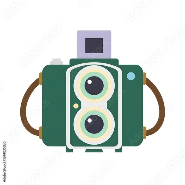 Fototapeta Retro Twin Lens Camera Illustration