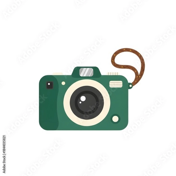 Fototapeta Minimal Retro Camera Icon Illustration