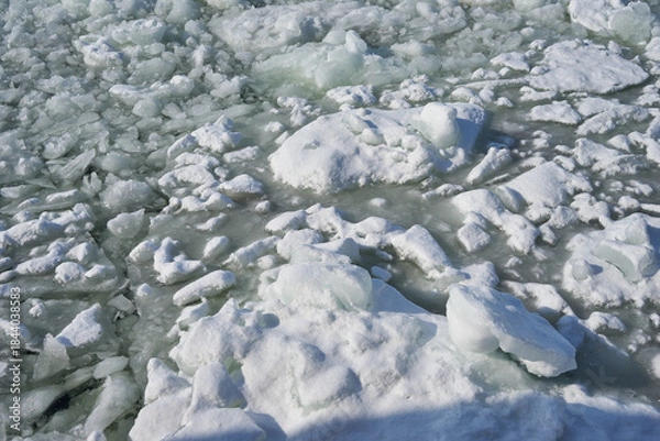 Fototapeta 北海道　船上から見た網走港の流氷