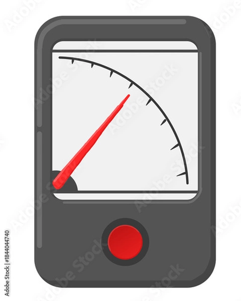 Obraz Analog Voltmeter Ammeter Gauge with Red Indicator Needle Reading