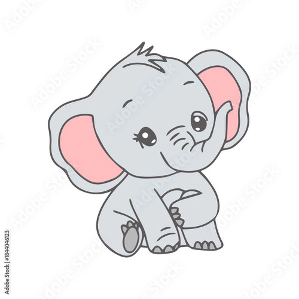 Obraz Cute Elephant Character Mascot 