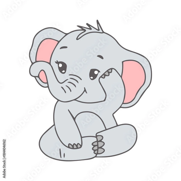 Obraz Cute Elephant Character Mascot 