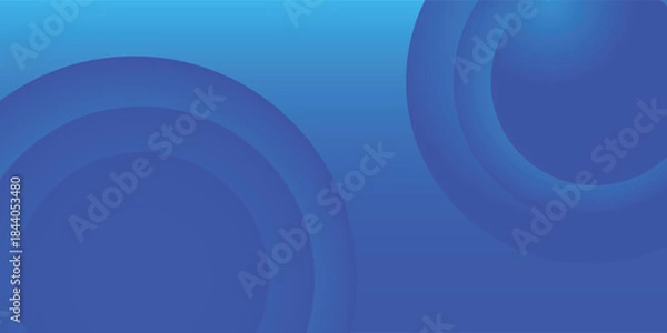 Fototapeta Blue abstract background with circles. Vector illustration