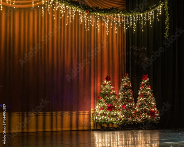 Obraz christmas background with christmas tree