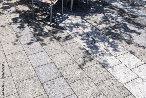 Obraz 石畳と木の葉の影