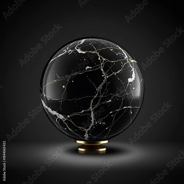 Obraz glass globe on black background
