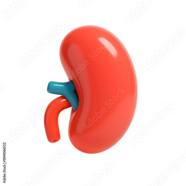 Obraz 3D rendering of the human spleen, illustrating its role in the circulatory and immune systems.