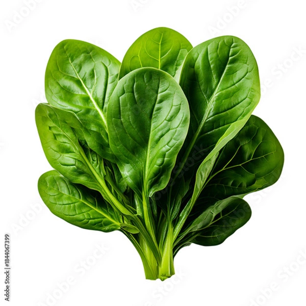 Fototapeta Fresh spinach leaves isolated on white background