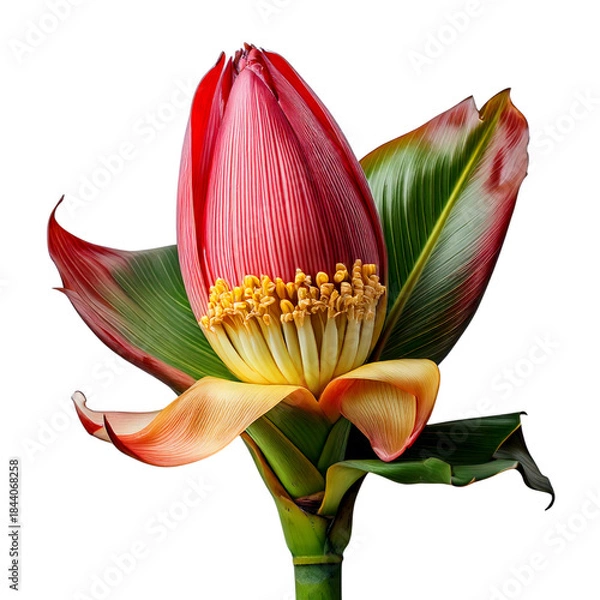 Fototapeta Beautiful banana flower isolated on white background