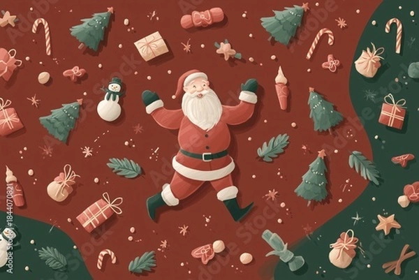 Fototapeta seamless pattern with christmas trees