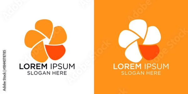 Fototapeta Stunning vibrant flower aperture logo design perfect for creative photography and modern branding concepts