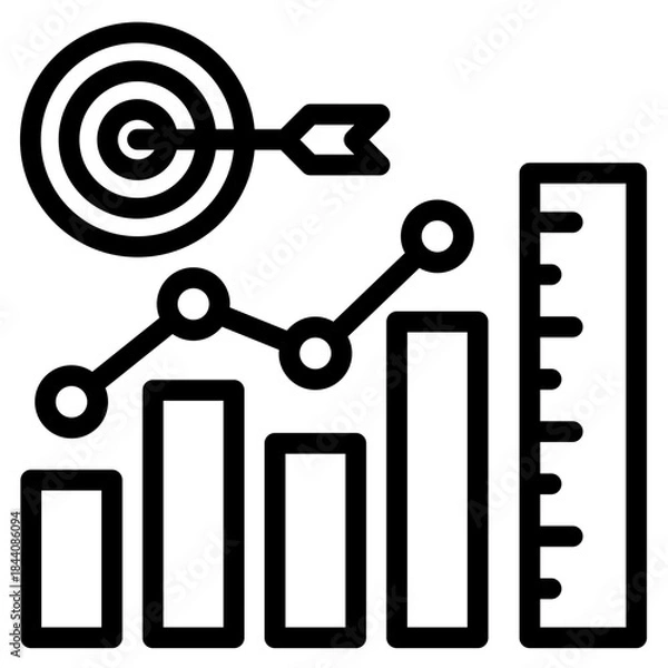 Obraz optimization, Performance boost, system tuning, speed enhancement, optimization, cloud and network optimization, web development,  outline icon vector design illustrator