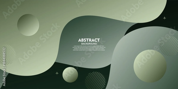 Fototapeta Abstract green wave background with overlapping shape pattern. Green background with shadow design. Vector Eps10