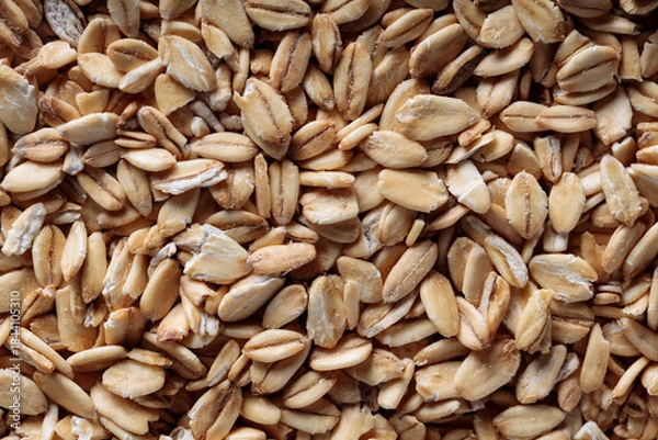Fototapeta Raw Rolled Oats Texture Healthy Breakfast Ingredient Close-Up