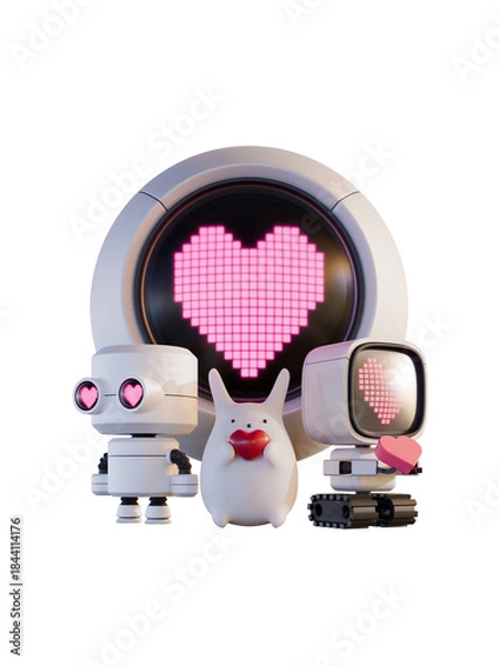 Fototapeta Valentine Characters 3D Render Illustration