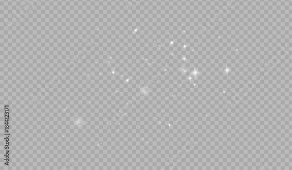 Fototapeta Shiny bokeh png, abstract flare spark, glitter light sparkling, magical stardust, sparkle shine, vector, dust effect bright glowing, png white glittering confetti.