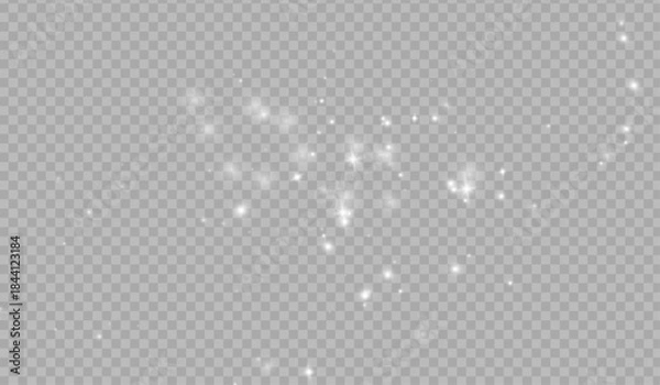 Fototapeta Shiny bokeh png, abstract flare spark, glitter light sparkling, magical stardust, sparkle shine, vector, dust effect bright glowing, png white glittering confetti.