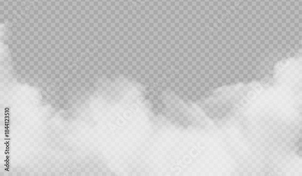 Fototapeta Realistic Ground Fog Overlay with Soft Diffusion PNG overlay
