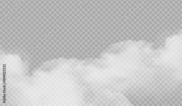 Fototapeta Realistic Ground Fog Overlay with Soft Diffusion PNG overlay