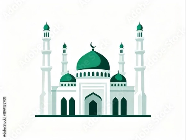 Obraz Modern minimalist mosque vector flat design 
