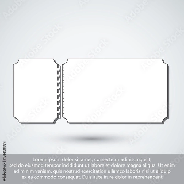 Obraz Blank Perforated Ticket or Coupon Template Vector