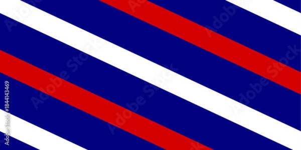 Fototapeta Red blue white striped pattern background element. Diagonal striped pattern vector illustration