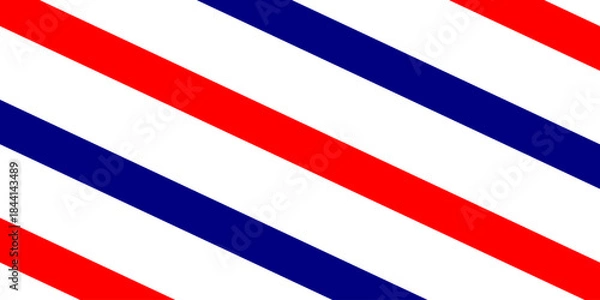 Fototapeta Red white blue stripe pattern background element. Diagonal striped pattern vector illustration