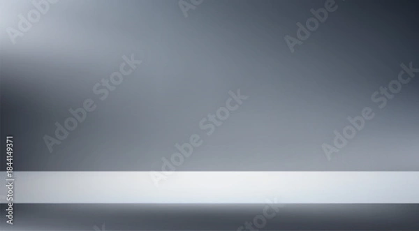 Obraz Empty Black and Gray studio background. Empty Room Studio with table. Space for selling products, backdrop, wallpaper, background, text. Gradient table. Vector illustration.