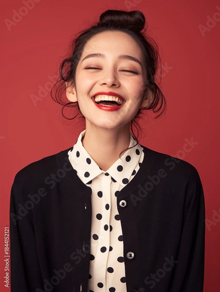 Obraz 幸せそうに笑う可愛い女性のポートレート