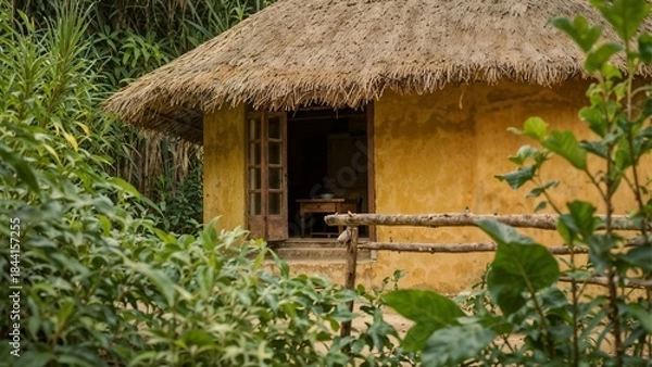 Fototapeta Mud hut in an Indian village