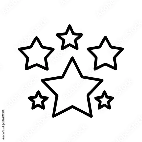 Obraz Five Stars Line Icon